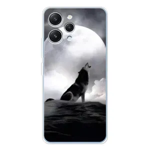 Чехол с Волком на Xiaomi Redmi 12 (Волк и луна)