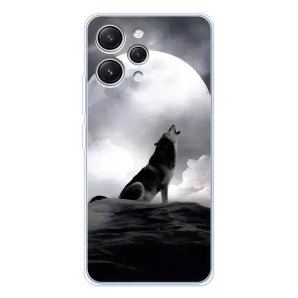 Чехол с рисунком «Волк и луна» для Xiaomi Redmi 12 Чехол с рисунком «Волк и луна» для Xiaomi Redmi 12