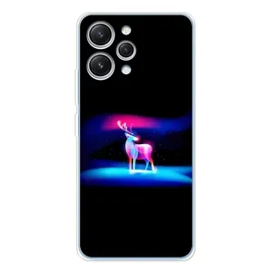 Силиконовый бампер с картинкой животных для Xiaomi Redmi 12 (Яркий олень)