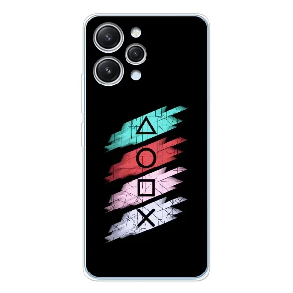 Чехол с рисунком «Значки Sony» для Xiaomi Redmi 12 Чехол с рисунком «Значки Sony» для Xiaomi Redmi 12