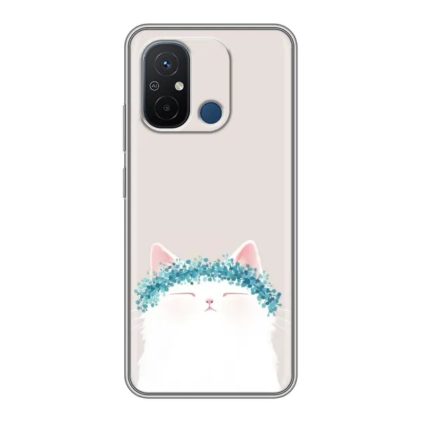 Чехол с рисунком «Белый котик» для Xiaomi Redmi 12C Чехол с рисунком «Белый котик» для Xiaomi Redmi 12C