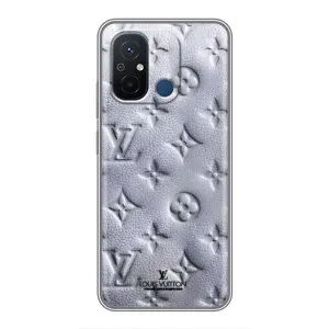 Текстурный Чехол Louis Vuitton для Редми 12с (Белый ЛВ)
