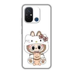 Чохол з принтом Лабубу для Xiaomi Redmi 12C (Білий Лабубу)