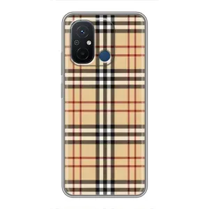 Чехол с Брендами одежды на Редми 12с (Burberry стиль)