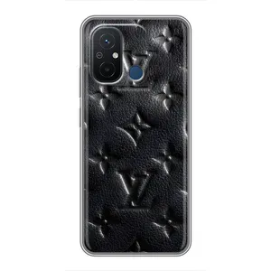 Текстурный Чехол Louis Vuitton для Редми 12с (Черный ЛВ)