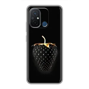 Чехол с изображением вкусной еды для Xiaomi Redmi 12C (Чёрная клубника)