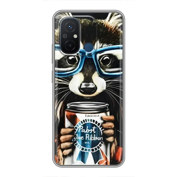 Чехол с рисунком «Енот в очках» для Xiaomi Redmi 12C Чехол с рисунком «Енот в очках» для Xiaomi Redmi 12C
