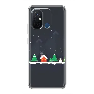 Силіконовий бампер на різдво для Xiaomi Redmi 12C (Місто зимове)
