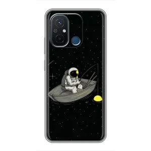 Силіконовый Чохол з принтом "Космонавти" на Xiaomi Redmi 12C (Космонавт на рибалці)