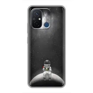 Силіконовый Чохол з принтом "Космонавти" на Xiaomi Redmi 12C (Космонавт романтик)