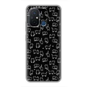 Чохол на тематику: Коти для Xiaomi Redmi 12C (Котики на чорному)