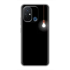 Чохол з картинками на чорному фоні для Xiaomi Redmi 12C (Лампочка)
