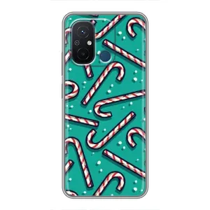 Силіконовий бампер на різдво для Xiaomi Redmi 12C (Льодяники)
