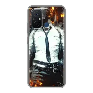 Силиконовый чехол с картинкой "Герой Pubg" на Xiaomi Redmi 12C (Man Пубг)