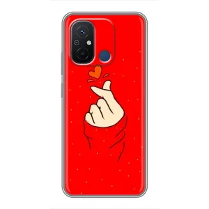 Чохол (Знак сердечка) для Xiaomi Redmi 12C (Сердечко на червоному)