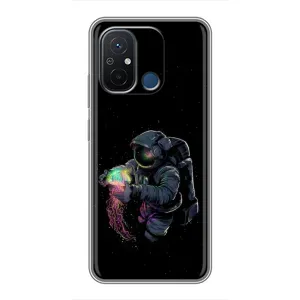 Силіконовый Чохол з принтом "Космонавти" на Xiaomi Redmi 12C (В руках земля)