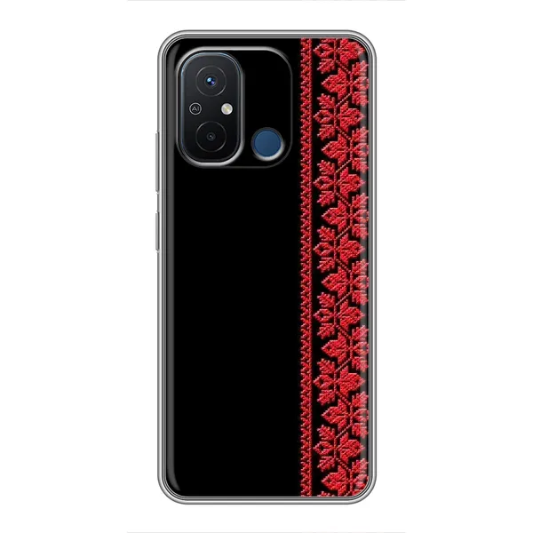 Чехол с рисунком «Вышиванка на черном» для Xiaomi Redmi 12C Чехол с рисунком «Вышиванка на черном» для Xiaomi Redmi 12C