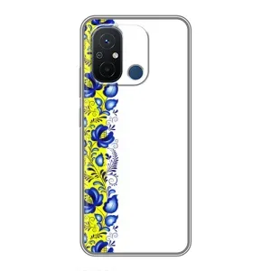 Силиконовый Чехол на Xiaomi Redmi 12C с картинкой Вышиванки (Желто-синяя вышиванка)