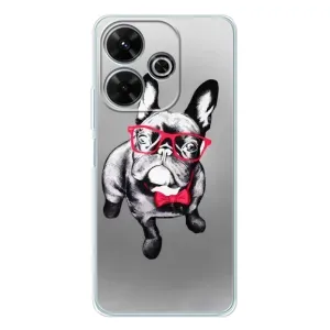 Чехол (ТПУ) Милые собачки для Xiaomi Redmi 13 (Бульдог в очках)