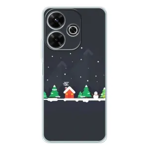Силиконовый бампер на рождество для Xiaomi Redmi 13 (Город зимний)
