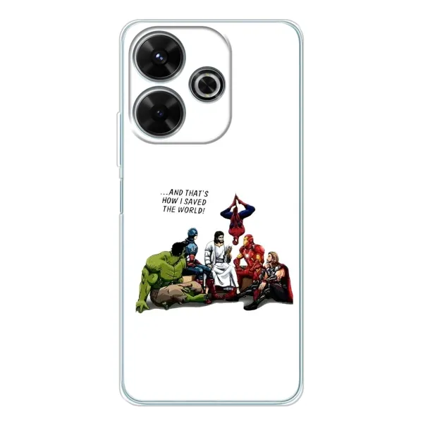 Чехол с рисунком «Иисус супергерой» для Xiaomi Redmi 13 Чехол с рисунком «Иисус супергерой» для Xiaomi Redmi 13