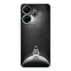 Силиконовый Чехол с принтом "Космонавты" на Xiaomi Redmi 13 (Космонавт романтик)