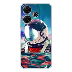 Силиконовый Чехол с принтом "Космонавты" на Xiaomi Redmi 13 (Космонавт в воде)