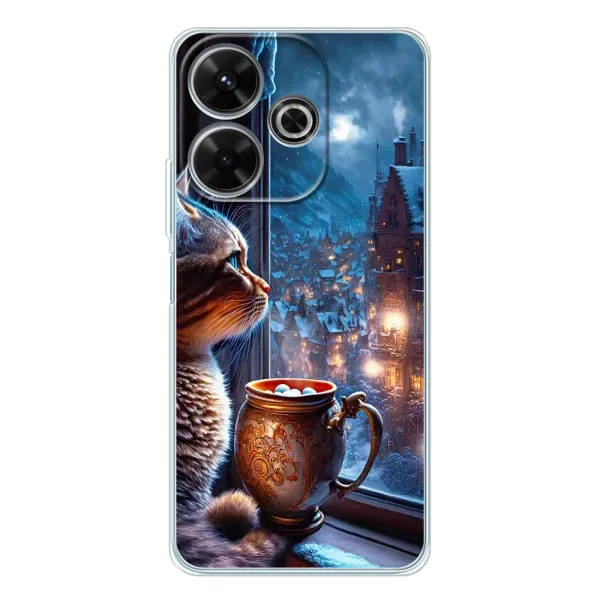 Чехол с рисунком «Кот новогодний» для Xiaomi Redmi 13 Чехол с рисунком «Кот новогодний» для Xiaomi Redmi 13
