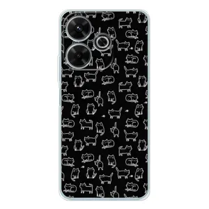 Чохол на тематику: Коти для Xiaomi Redmi 13 (Котики на чорному)