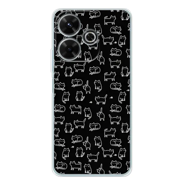 Чехол с рисунком «Котики на черном» для Xiaomi Redmi 13 Чехол с рисунком «Котики на черном» для Xiaomi Redmi 13