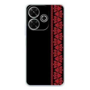 Силиконовый Чехол на Xiaomi Redmi 13 (Красная Вышиванка)