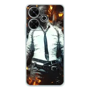 Силиконовый чехол с картинкой "Герой Pubg" на Xiaomi Redmi 13 (Man Пубг)