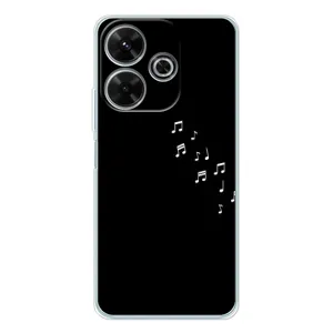 Чохол з картинками на чорному фоні для Xiaomi Redmi 13 (Ноти)