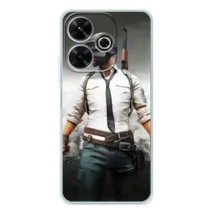 Силиконовый чехол с картинкой "Герой Pubg" на Xiaomi Redmi 13 (Пабг)