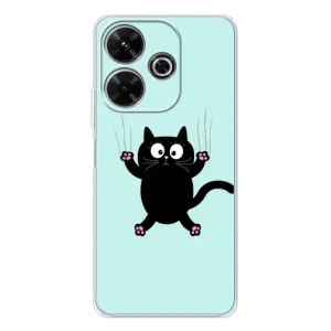Силіконовий чохол з котиком для Xiaomi Redmi 13 (Падаючий кіт)