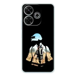 Силиконовый чехол с картинкой "Герой Pubg" на Xiaomi Redmi 13 (Пубг мен)