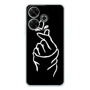 Чехлы (Знак сердечка) на Xiaomi Redmi 13 (Сердце на черном)