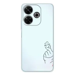 Чехлы (Знак сердечка) на Xiaomi Redmi 13 (Сердце на голубом)