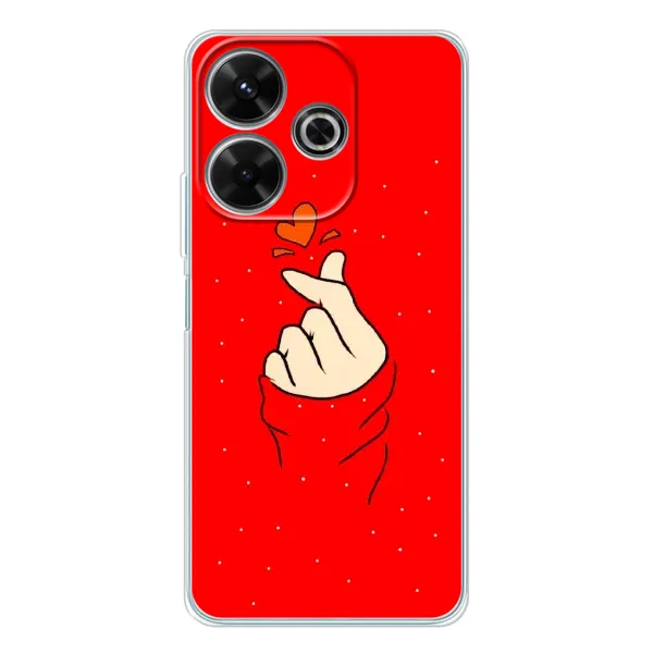 Чехол с рисунком «Сердце на красном» для Xiaomi Redmi 13 Чехол с рисунком «Сердце на красном» для Xiaomi Redmi 13