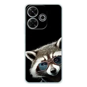 Силіконовий Чохол з Энотами  на Xiaomi Redmi 13 (Стильний Єнот)