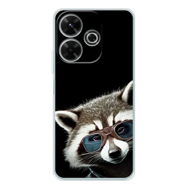 Чехол с рисунком «Стильный Енот» для Xiaomi Redmi 13 Чехол с рисунком «Стильный Енот» для Xiaomi Redmi 13