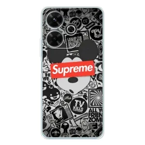 Чохол з Брендами одягу на Сяомі Редмі 13 (Supreme Маус)