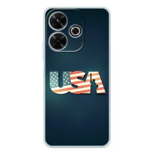 Чехол Флаг USA для Xiaomi Redmi 13 (USA)