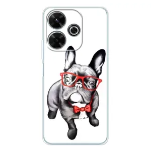 Бампер для Xiaomi Redmi 13 с картинкой "Песики" (В очках)