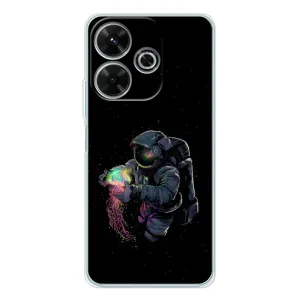 Силиконовый Чехол с принтом "Космонавты" на Xiaomi Redmi 13 (В руках земля)
