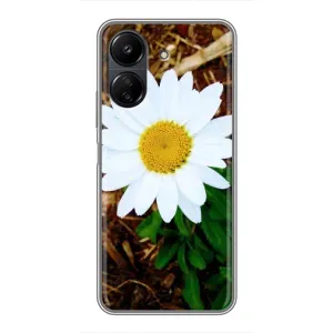 Чехол с ромашками на Xiaomi Redmi 13C (Белая ромашка)