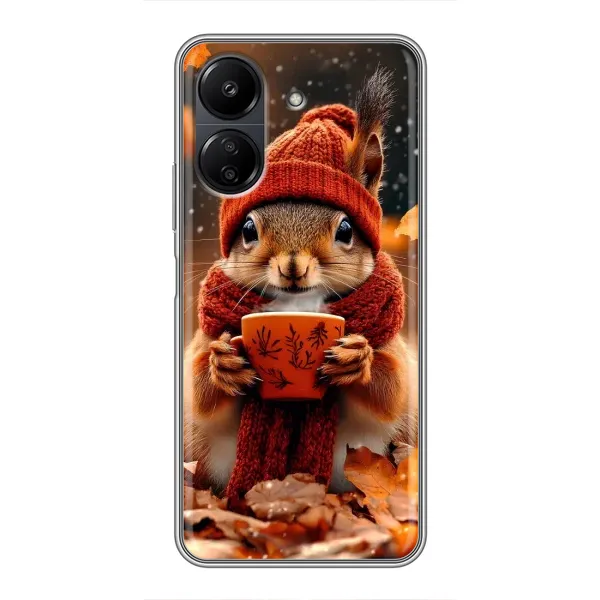 Чехол с рисунком «Белка с кофе» для Xiaomi Redmi 13C Чехол с рисунком «Белка с кофе» для Xiaomi Redmi 13C