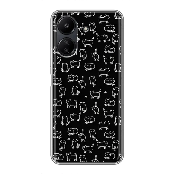 Чехол с рисунком «Котики на черном» для Xiaomi Redmi 13C Чехол с рисунком «Котики на черном» для Xiaomi Redmi 13C
