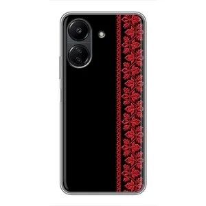 Силиконовый Чехол на Xiaomi Redmi 13C (Красная Вышиванка)