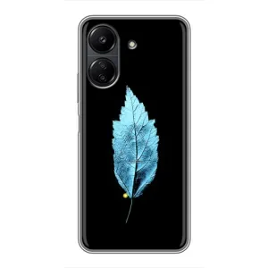 Чехол с картинками на черном фоне для Xiaomi Redmi 13C (Листочек)